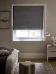 Grey Ready Made Blackout and Thermal Soft Marl Roman Blind - Image 3 of 8