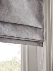 Grey Ready Made Blackout and Thermal Soft Marl Roman Blind - Image 7 of 8