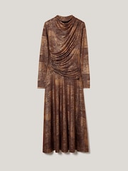Jigsaw Metallic Brushed Bronze Draped Dress - Image 7 of 7