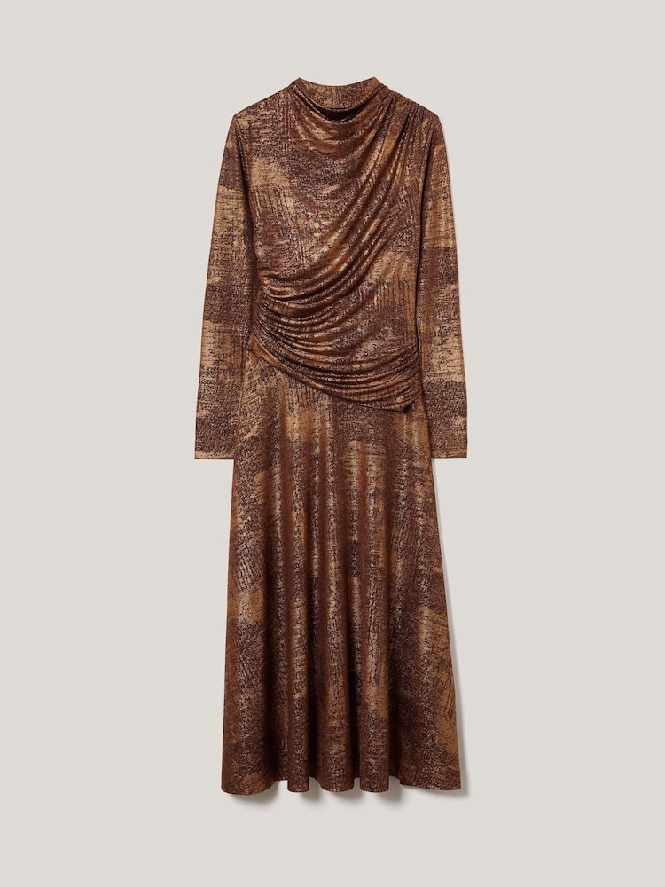 Jigsaw Metallic Brushed Bronze Draped Dress - Image 7 of 7