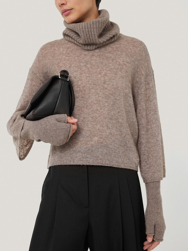 كريم - Jigsaw Wool Cashmere Blend Mittens - صورة 4 من 4 كريم - Jigsaw Wool Cashmere Blend Mittens - صورة 4 من 4