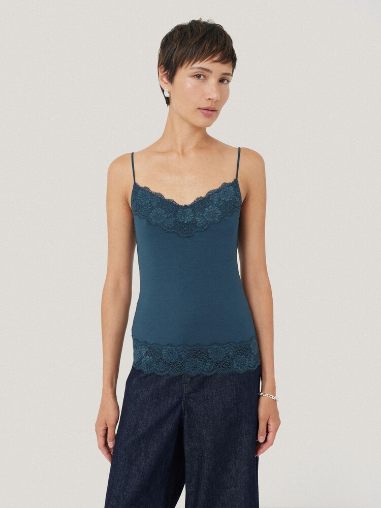 Jigsaw Blue Modal Lace Vest - Image 1 of 5 Jigsaw Blue Modal Lace Vest - Image 1 of 5
