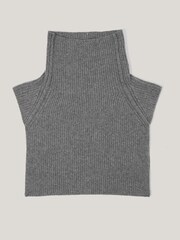 Jigsaw Grey Wool Cashmere Roll Neck Bib - Image 4 of 5