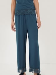 Jigsaw Blue Modal Lace Trousers - Image 1 of 5