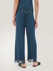 Jigsaw Blue Modal Lace Trousers - Image 2 of 5