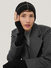 Jigsaw Black Contrast Stitch Mitten - Image 4 of 5