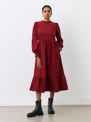Finery Rust Esme Corduroy Midi Dress - Image 1 of 4