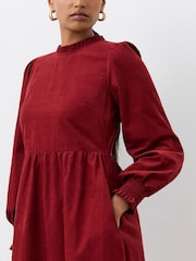 Finery Rust Esme Corduroy Midi Dress - Image 3 of 4