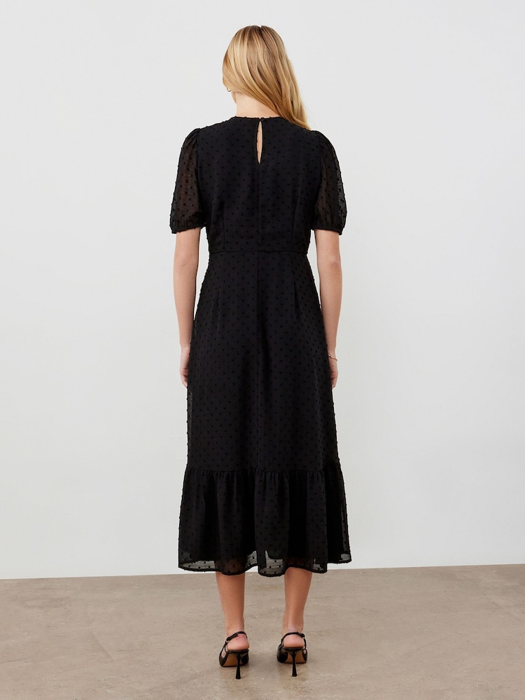 Finery Black Loretta Georgette Midi Dress - Image 2 of 4