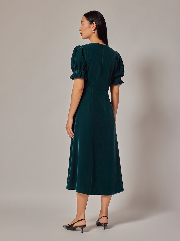 Finery Mela Velvet Midi Tea Dress - Изображение 1 из 4