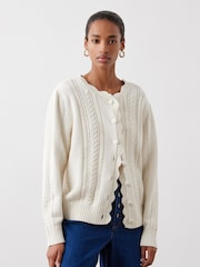 Finery White Sadie Ivory Button Front Cardigan - Image 2 of 5
