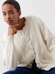 Finery White Sadie Ivory Button Front Cardigan - Image 4 of 5