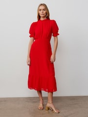 Красный - Шифоновое платье миди Finery Camille - Image 1 of 4