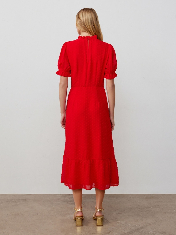 Красный - Шифоновое платье миди Finery Camille - Image 2 of 4