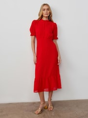 Красный - Шифоновое платье миди Finery Camille - Image 4 of 4