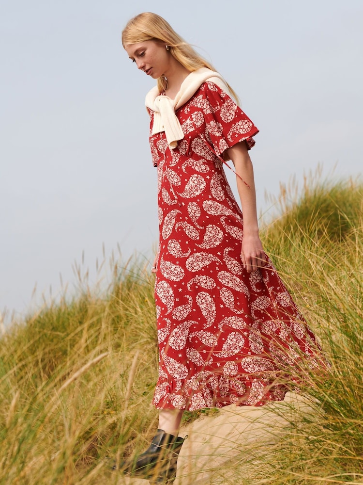 Finery Red Isabelle Heavy Crepe Midi Dress - Image 1 of 5 Finery Red Isabelle Heavy Crepe Midi Dress - Image 1 of 5