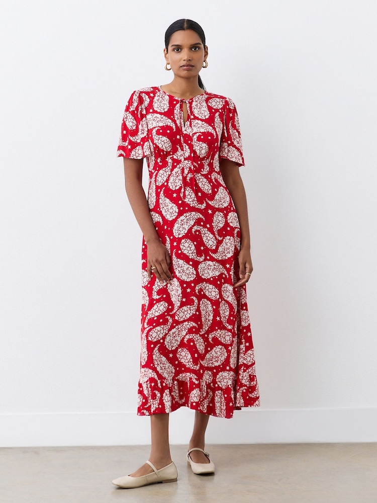 Finery Red Isabelle Heavy Crepe Midi Dress - Image 2 of 5 Finery Red Isabelle Heavy Crepe Midi Dress - Image 2 of 5