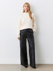 Finery White Odette Ivory Cotton Round Neck Jumper - Image 5 of 5