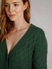 Weird Fish Green Amiens Eco Outfitter Mixed Stitch Cardigan - Image 4 of 6
