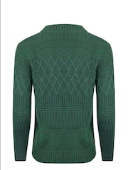 Weird Fish Green Amiens Eco Outfitter Mixed Stitch Cardigan - Image 6 of 6