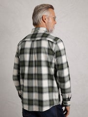 Weird Fish Green Broxton Long Sleeves Herringbone 100% Organic Cotton Check Shirt - Image 2 of 6