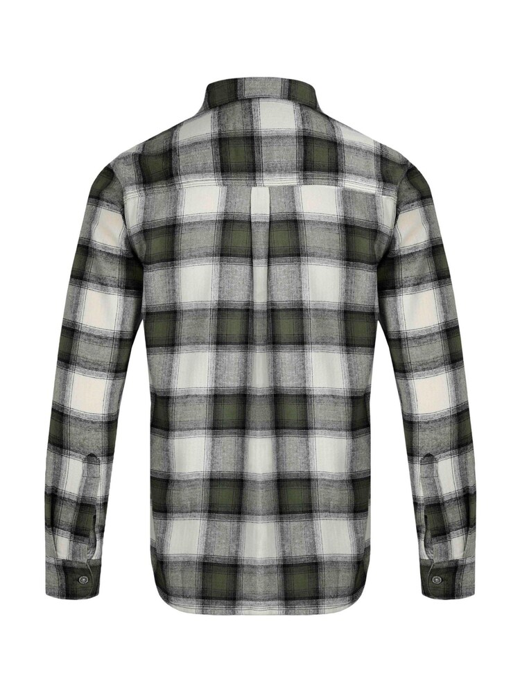 Weird Fish Green Broxton Long Sleeves Herringbone 100% Organic Cotton Check Shirt - Image 6 of 6