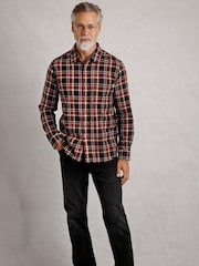 Weird Fish Brown Broxton Long Sleeves Herringbone 100% Organic Cotton Check Shirt - Image 2 of 4