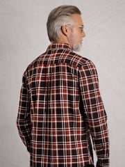 Braun - Weird Fish Broxton Langarm-Fischgrätenhemd mit Karos, 100 % Bio-Baumwolle - Bild 4 von 6