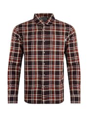 Weird Fish Brown Broxton Long Sleeves Herringbone 100% Organic Cotton Check Shirt - Image 4 of 4