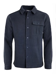 Weird Fish Blue Hantport Plain Borg Fleece Shirt - Image 4 of 5
