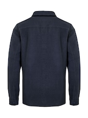 Weird Fish Blue Hantport Plain Borg Fleece Shirt - Image 5 of 5