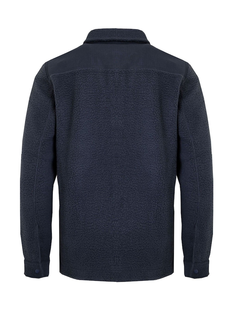 Weird Fish Blue Hantport Plain Borg Fleece Shirt - Image 5 of 5