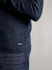 Weird Fish Blue Graham  Eco Shawl Collar Jumper - Image 4 of 6