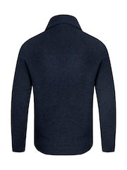 Weird Fish Blue Graham  Eco Shawl Collar Jumper - Image 6 of 6