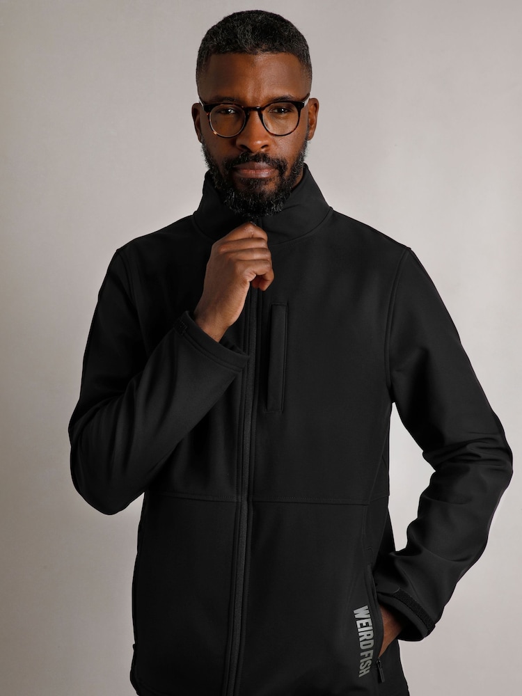 Weird Fish Black Concord Soft Shell Showerproof Jacket - Image 2 of 3