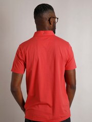 Weird Fish Red Jeremy Premium 100% Cotton Jersey Polo Shirt - Image 2 of 7