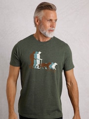 Weird Fish Green Mens Best Friend Eco Graphic T-Shirt - Image 1 of 6