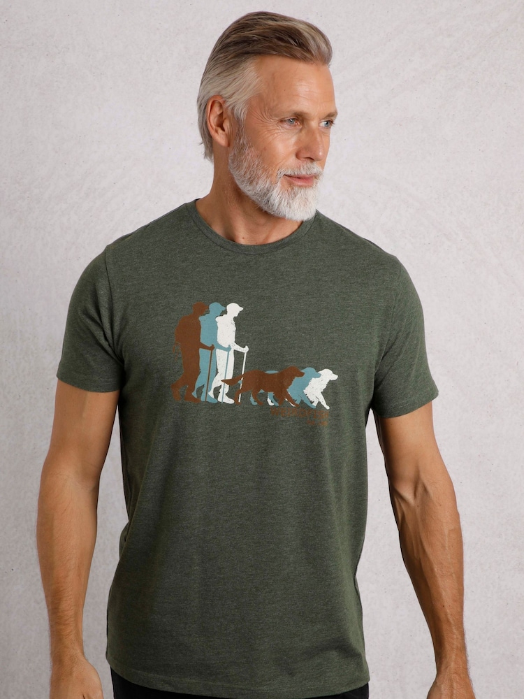 Weird Fish Green Mens Best Friend Eco Graphic T-Shirt - Image 1 of 6