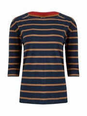Weird Fish Blue Rommie Square Neck  Stripe  100% Organic  Cotton T-Shirt - Image 6 of 7