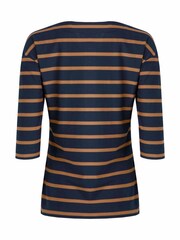 Weird Fish Blue Rommie Square Neck  Stripe  100% Organic  Cotton T-Shirt - Image 7 of 7
