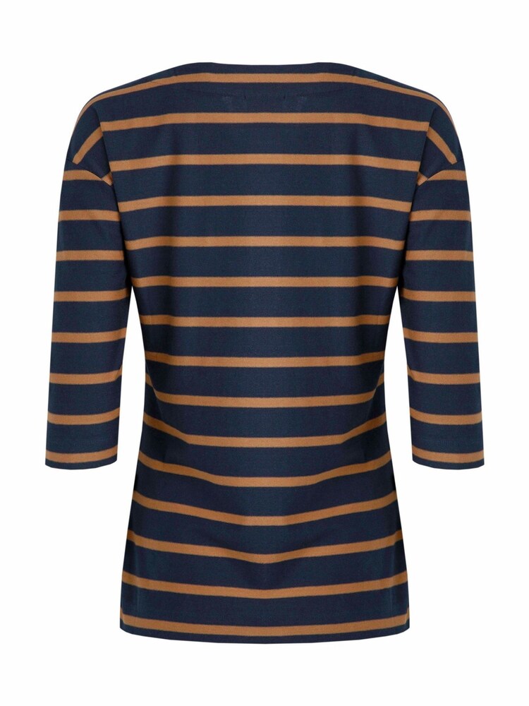 Weird Fish Blue Rommie Square Neck  Stripe  100% Organic  Cotton T-Shirt - Image 7 of 7