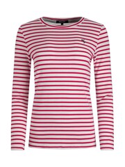 Rouge - Weird Fish Sally Haut rayé à manches longues à col rond - Image 6 de 7