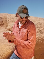 Weird Fish Brown Laramie Eco 1/4 Zip Snow Marl Fleece - Image 1 of 4