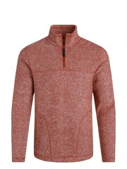 Weird Fish Brown Laramie Eco 1/4 Zip Snow Marl Fleece - Image 3 of 4
