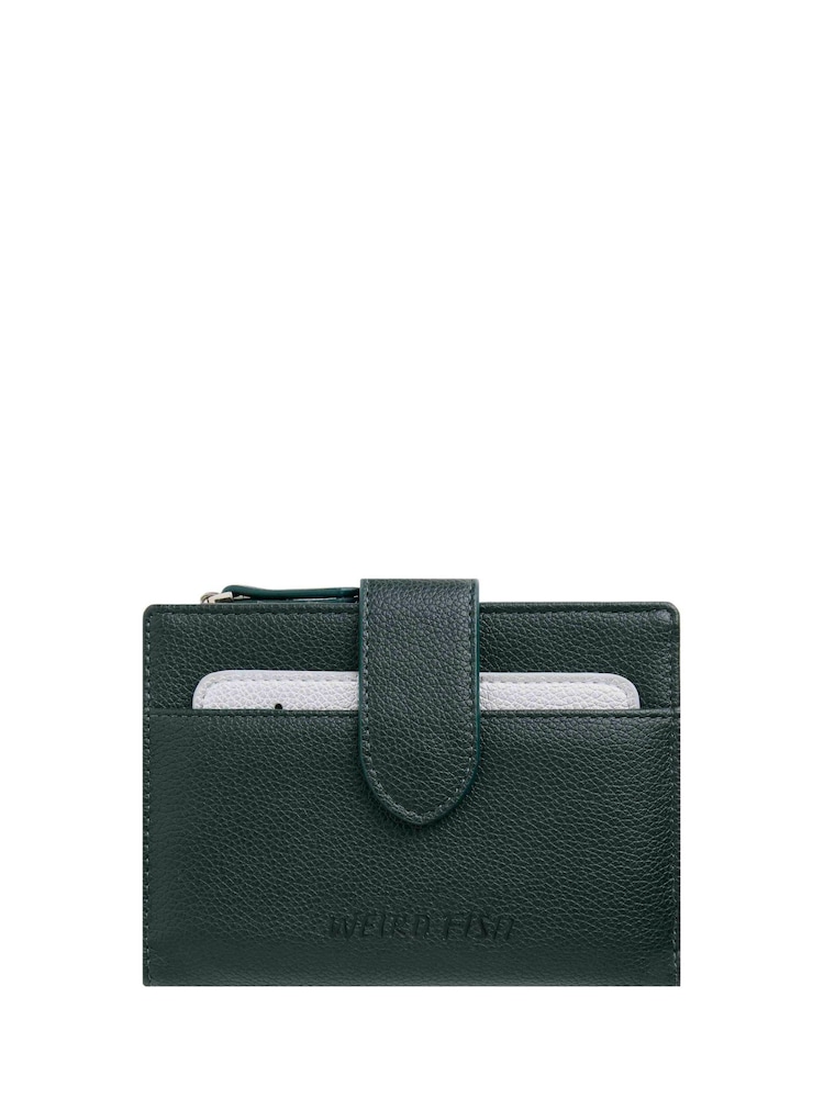 Weird Fish Green Tabytha Plain Vegan Leather Coin Purse - Image 1 of 3