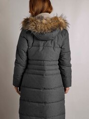 Weird Fish Grey Shola Houndstooth Padded Longline Jacket - Image 3 of 7