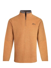 Weird Fish Caramel Newark Eco Quarter Zip Grid Fleece - Image 2 of 3