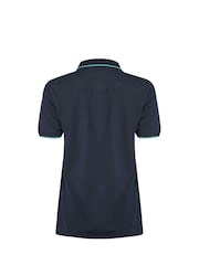 Weird Fish Blue Pammie Pique 100% Cotton Polo Shirt - Image 7 of 7