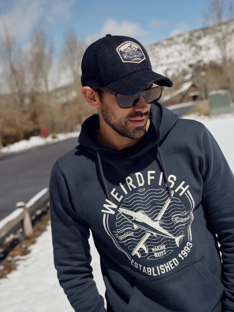 Weird Fish Blue Jamie Branded Premium Popover Hoodie - Image 1 of 8
