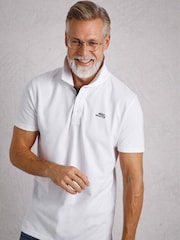 Weird Fish White Miles Pique 100% Cotton Polo Shirt - Image 1 of 8